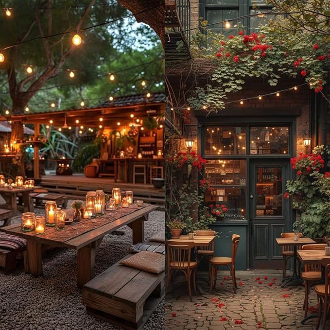 Outdoor String Lights 100ft LED Hanging Globe Patio Lights with G40 Shatterproof Bulbs(34+3 Bulbs), Waterproof Connectable Hanging Light for Indoor Outdoor Decor Garden Camping Backyard Porch