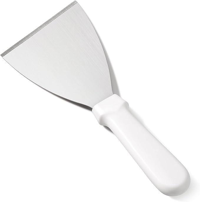 New Star Foodservice 38347 Plastic Handle Slant Edge Grill Scrapers, 4 by 8.5-Inch, White