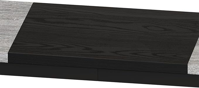 Harper & Bright Designs 4-Piece Dining Table Set, 60.2" L Wood Dining Table with 3 Stools and Metal Frame for Kitchen Dining Room, Convenient Hanging Stool Design, Grey+Black