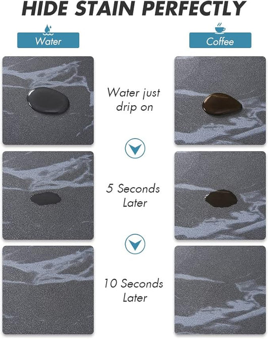 AMOAMI-Coffee Mat Hide Stain Rubber Backed Absorbent Dish Drying Mat for Kitchen Counter-Coffee Bar Accessories Fit Under Maker Machine Pot Espresso Machine Dish Rack