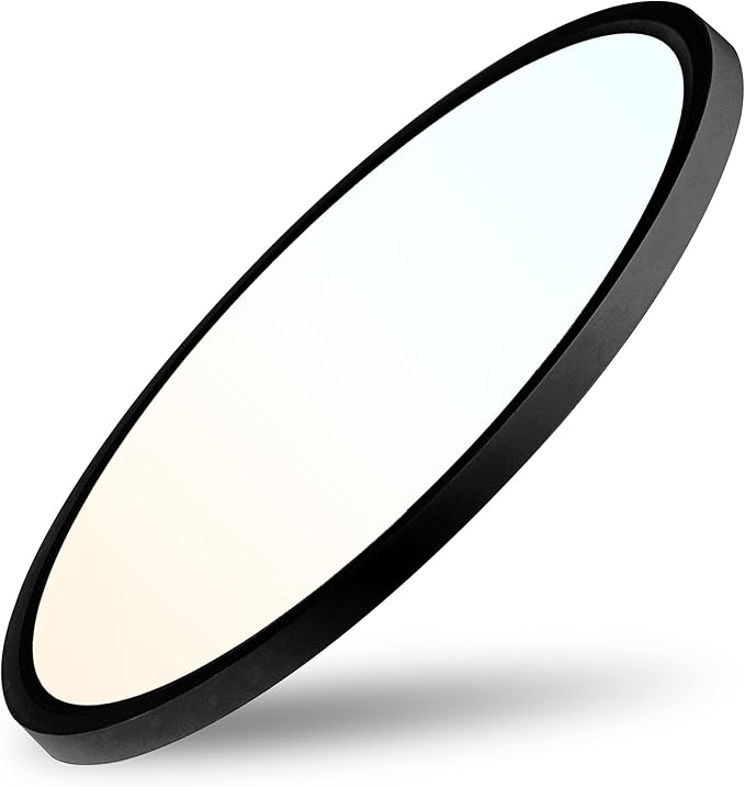 23.7 Inch LED Flush Mount Ceiling Light - Dimmable & 3 CCT Modes(3000/5000/6000K), 5000LM, 50W Ultra-Thin Low Profile Ceiling Light for Living Room, Kitchen, Hallway, Office, Black