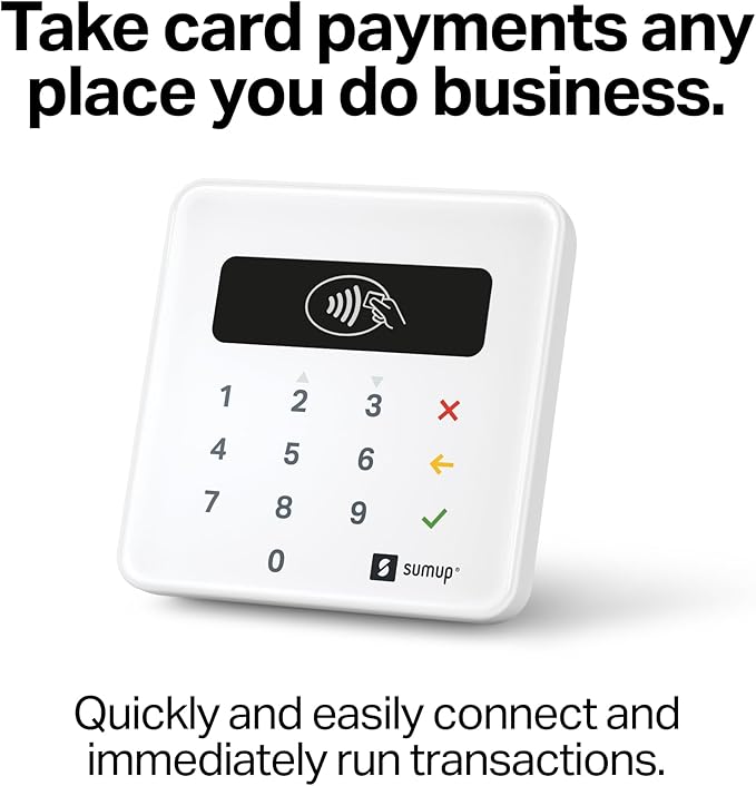 SumUp Plus Card Reader, Bluetooth - NFC RFID Credit Card Reader for Smartphone