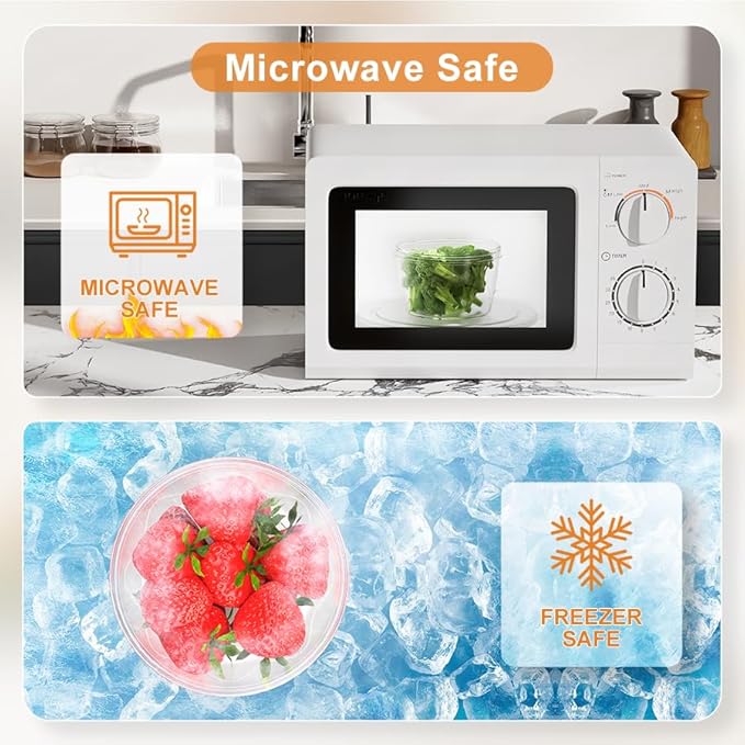 Freezer Storage Containers 6 Pack-16 Oz Deli Containers with Lids BPA Free Microwave and Dishwasher Safe,Food Storage Containers with Lids,Soup Containers for Oats/Salad