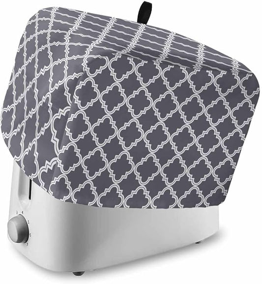 Toaster Cover 4 Slice Moroccan Pattern Toaster Oven Cover with Pockets Dark Grey Dustproof Bakeware Protector Small Kitchen Appliance Dust Covers and Fingerprint Protection for Women