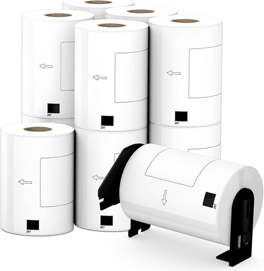 Compatible 4.07" x 6.4" Die-Cut Large Labels Replacement for DK-1247 Shipping Address Compatible with Brother QL-1110NWB Label Printers (12 Rolls + 1 Frame, 180 Labels/Roll)