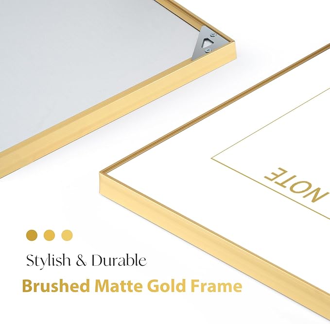 ARCOBIS Dry Erase Calendar Whiteboard Cork Board Combo, 36"x24" Magnetic White Board Calendar Dry Erase for Wall, Gold Frame Monthly Combination Board for Office, Home, School