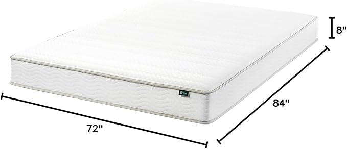 ZINUS 8 Inch Foam and Spring Hybrid Mattress [New Version], California King, Fiberglass Free, Medium Firmness, Durable Support, Certified Safe Foams & Fabric, Mattress in A Box