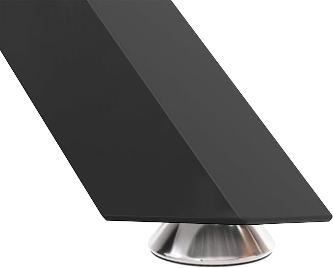 47" Tempered Glass Dining Table for 4, Modern Kitchen Table Rectangle Top, Geometric Metal Leg, for Apartment Dining Room Restaurant (Black)