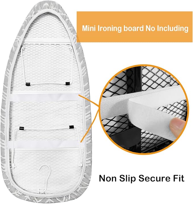 12 x 32 Tabletop Ironing Board Cover and Premium Heavy Duty 4 Layer Pad Extra Thick Padding, Heat Reflective and Stain Resistant with Elasticized Edges 12.5 x 32 inch Iron Board Covers