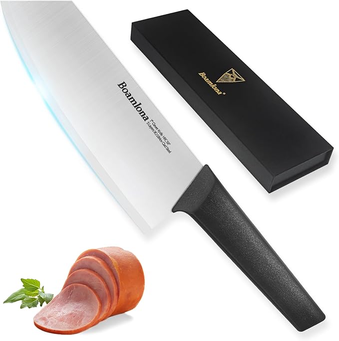 7.6 in. Professional Kitchen Knife, Sharp 9Cr18MoV High Carbon Steel Clever Knives, Lightweight and Anti-Slip, Suitable for Cutting Vegetables, Meat and Fruits in Daily Use, Gift Box Included