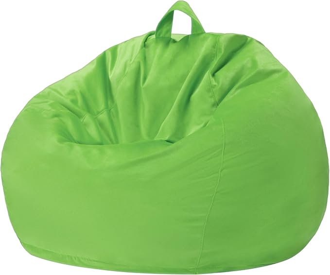 Homguava 2FT Bean Bag Chair: 2' Bean Bags with Memory Foam Filled,Comfy Beanbag Chairs Round Bean Bag Sofa with Dutch Velvet Cover-Lime