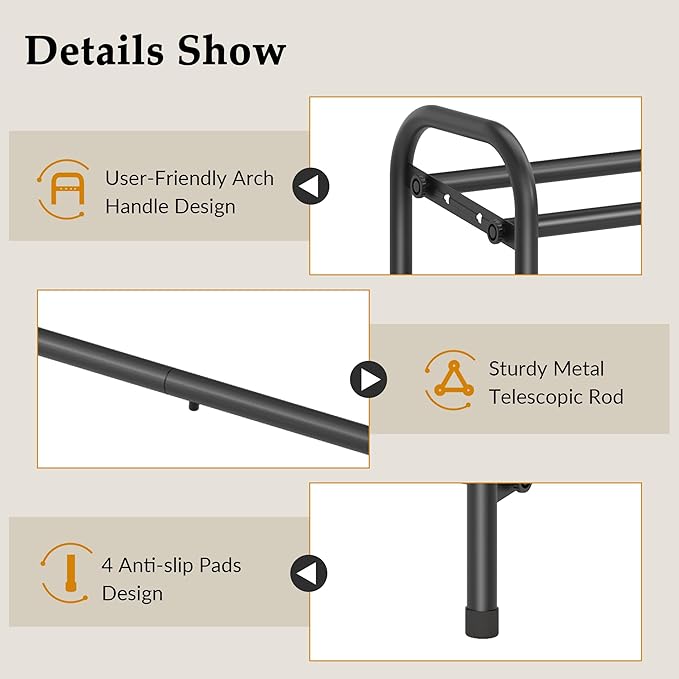 4 Tier Shoe Rack for Closet,Shoe Organizer, 28“ Metal Shelf Can Expandable to 42“, for Bedroom, Entryway, Living Room, Garage, Adjustable to 24 Pairs Shoes, Black