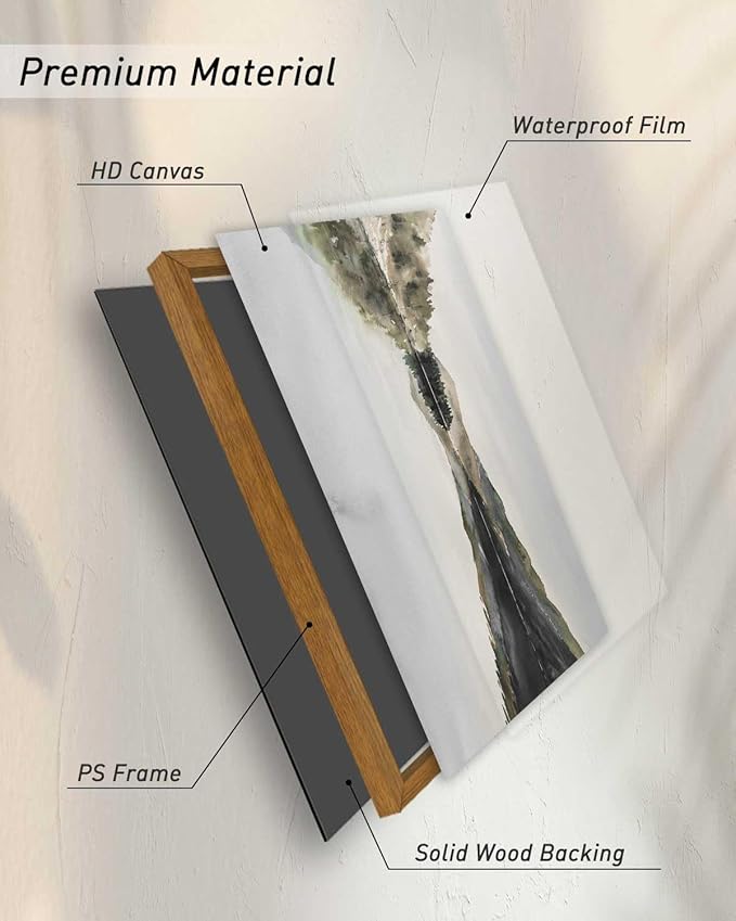 InSimSea Framed Wall Art for Living Room Mountain Reflection Decor Vintage Wall Art Mountain Range Nature Wilderness Art Decorative Rustic for Living Room Bedroom Office Wall Decor 11x14in