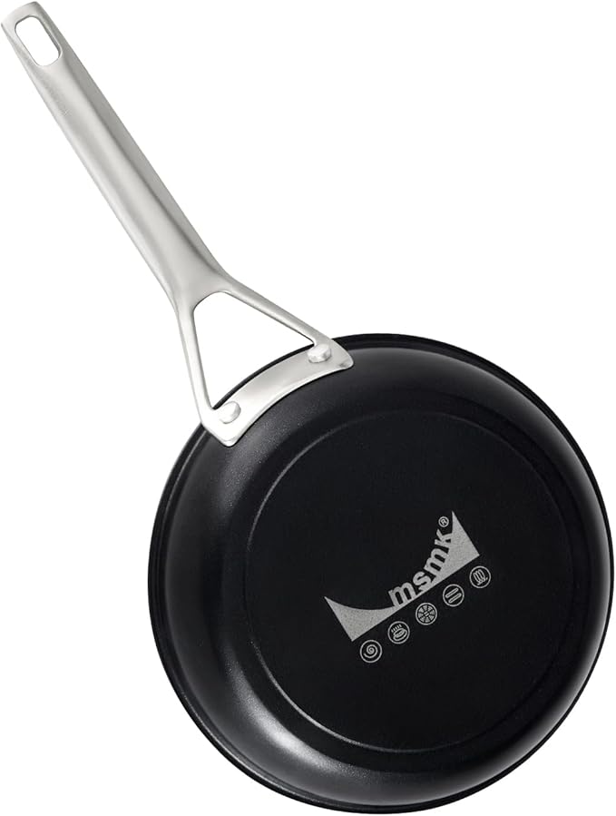 MsMk 10 inch Nonstick Frying Pan, Carbonize also Non-Stick Saute Pans, PFAS & PFOA Free Non-Toxic, Scratch-resistant, All Stovetops for Induction, Ceramic and Gas Cooktops, Dishwasher & Oven Safe