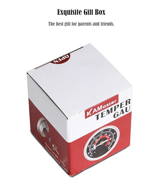 KAMaster BBQ Grill Temperature Gauge Waterproof Large Face for Kamado Joe Barbecue Charcoal Grill Stainless Steel 150-900°F Cooking Thermometer for Oven Wood Stove Accessories Tool Set Up Easy