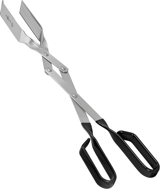 Shark BBQ Grill Tongs - 17 inch Black. Professional kitchen and outdoor grilling utensil. Long reach Barbeque Grilling Tongs. Ideal for steak, fish, burger, and sausage