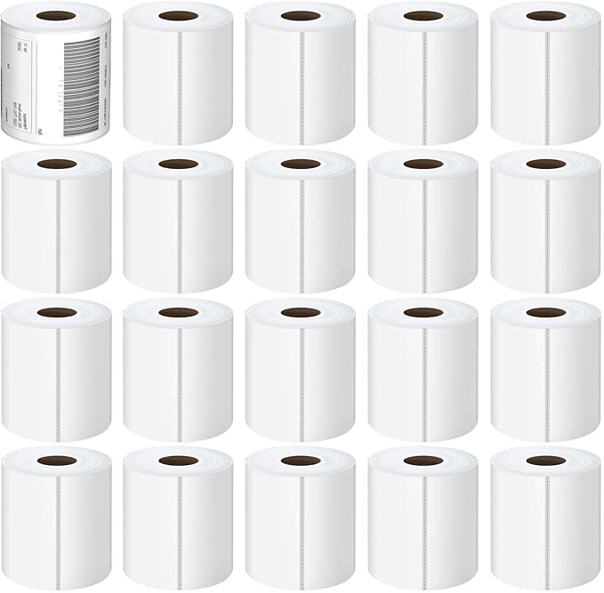 Thermal Labels 4x6 Roll - 6000 Labels, Industrial Labels Direct Thermal Perforated Postage Shipping Label for Rollo, Zebra, MUNBYN and Polono Thermal Printer (NOT for DYMO)