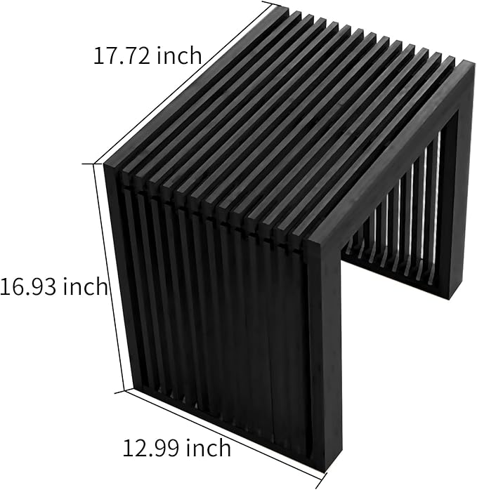 Bamboo Dining Bench Indoor Small Benches Entryway Shoe Rack Benchs,Outdoor Modern Wood Benches 17 Inch Bamboo Bench for Living Room Hallway Bedroom Bathroom Black Small