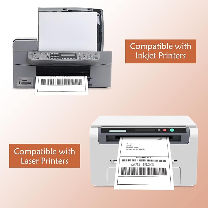 9527 Product 50 Labels 8.5x11 Labels Shipping Address Labels for Laser/Ink Jet Printer, 50 Sheets