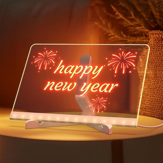 Led Note Board,Doodle Glow,Led Drawing Board for Kids,Acrylic Dry Erase Board with Light and 7 Colors Pens,LED Note Board with Colors for Office School Home (11.8x7.8 inches)