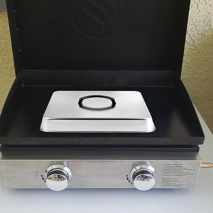 Rectangular Basting Cover, Stainless Steel Grill Cover Lid for Outdoor Cooking, 13"(L) x 11.2"(W) x 2.5"(H), Cheese Melting Dome, Keeps Cooked Food Warm, 1 Pack