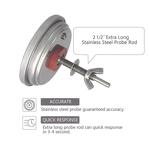KAMaster BBQ Grill Temperature Gauge Waterproof Large Face for Kamado Joe Barbecue Charcoal Grill Stainless Steel 150-900°F Cooking Thermometer for Oven Wood Stove Accessories Tool Set Up Easy