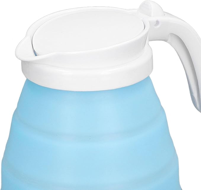 Folding Electric Kettle, US Plug 110V 400W Collapsible Hot Water Kettle with Detachable Power Cord for Desktop (Blue)