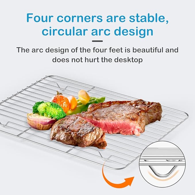 2 Pack Cooling Rack for Baking Stainless Steel, Heavy Duty Wire Rack Baking Rack, 11.7" x 9.4" Cooling Racks for Cooking, Fits Small Toaster Oven, Dishwasher Safe