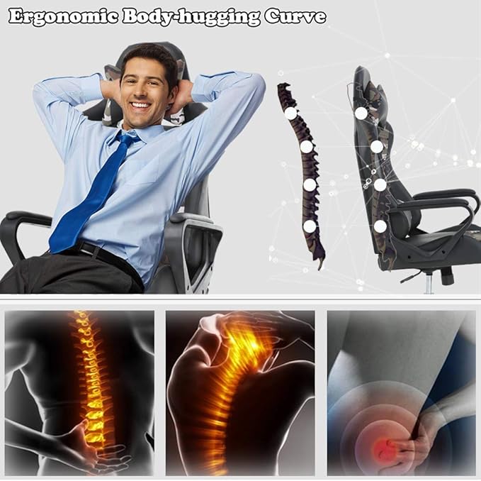 Office Chair Gaming Chair Desk Chair Ergonomic Executive Swivel Rolling Computer Chair with Lumbar Support