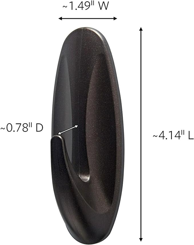 Command Outdoor Large Bronze Hooks, Holds up to 5 lb, 3 Hooks and 4 Command Strips, Damage-Free Hanging Wall Hooks for Hanging Christmas Decorations with Weather Resistant Strips