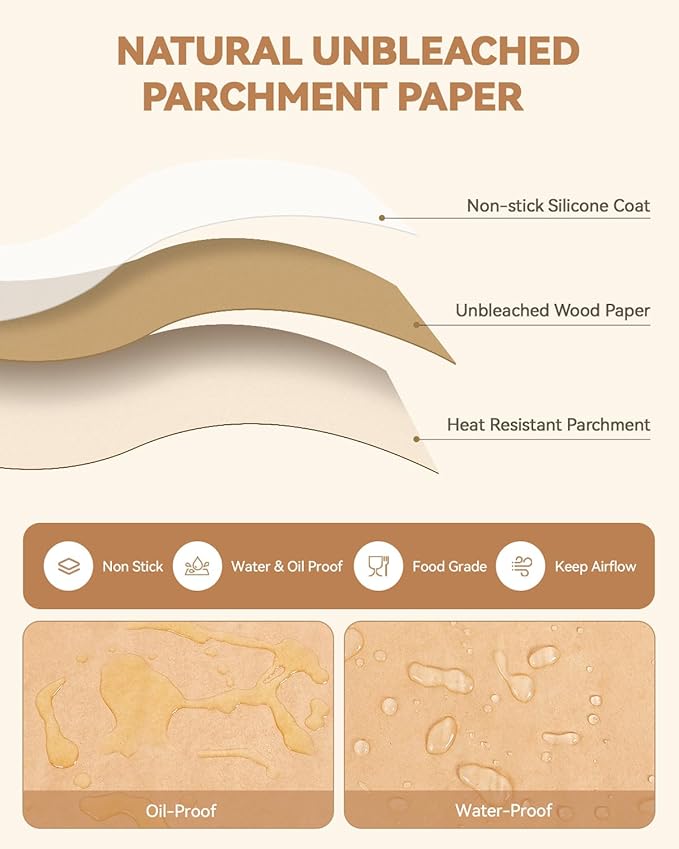 125PCS Disposable Air Fryer Parchment Paper Liners Compatible with Cuisinart Compact Air Fryer Toaster Oven TOA-26, Pre-Cut Non Stick Baking Sheets for Easy Cleanup Food-Grade Oven Safe Up to 450°F