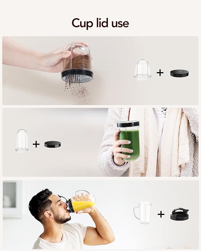 Sangcon Blenders for Kitchen - Smoothie Blender - Personal Blender Combo for Kitchen, Blender for Shakes and Smoothies, Grinding & more, 40 oz Jar & 17oz Cup with To-Go Lid