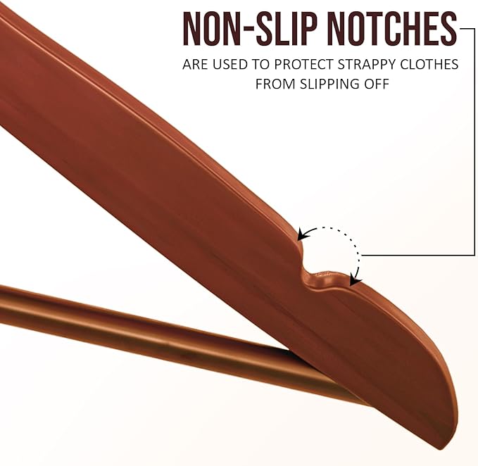 Utopia Home Premium Wooden Hangers 20 Pack - Durable & Slim Coat Hanger - Suit Hanger with 360-Degree Rotatable Hook - Wood Hangers with Shoulder Grooves (Cherry Color)