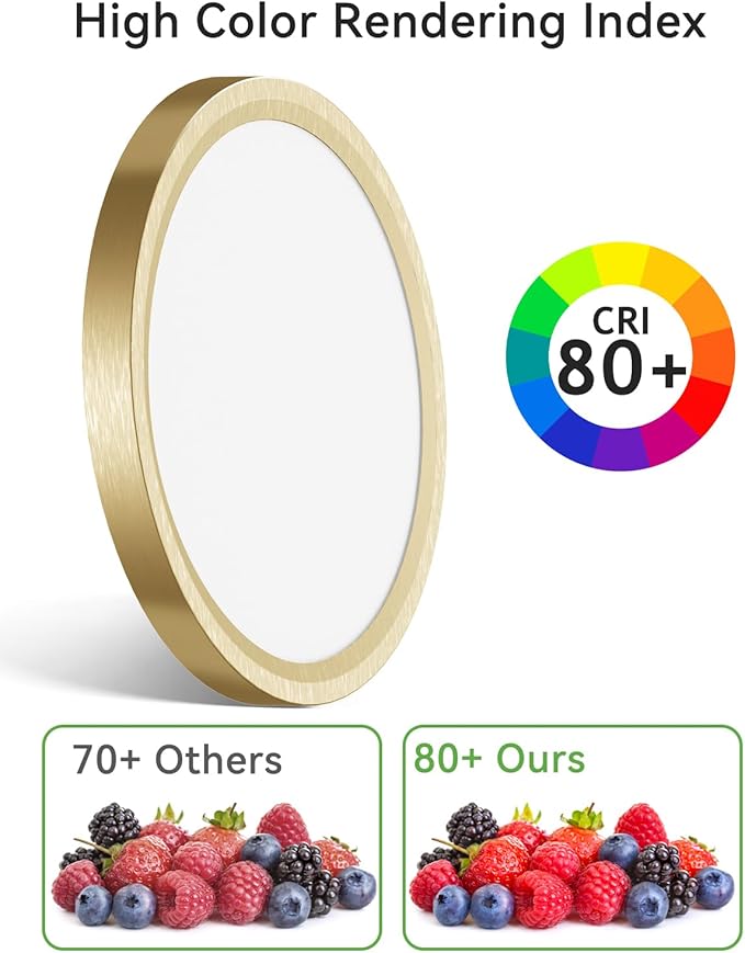 zemty LED Ceiling Light Golden - 12In 28W Aureate Flush Mount Ceiling Light, 3 Color Temperature 3000K/4500K/6000K - 3200lm Gilded Round Flat Light Fixture for Kitchen Bathroom Shower