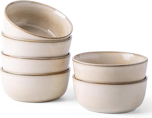 AmorArc Cereal Bowls Set of 6 for Kitchen, 26oz Stoneware Soup Bowls Set for Cereal Soup, Modern Kitchen Bowls for Meal, Dishwasher &Microwave Safe, Reactive-Color