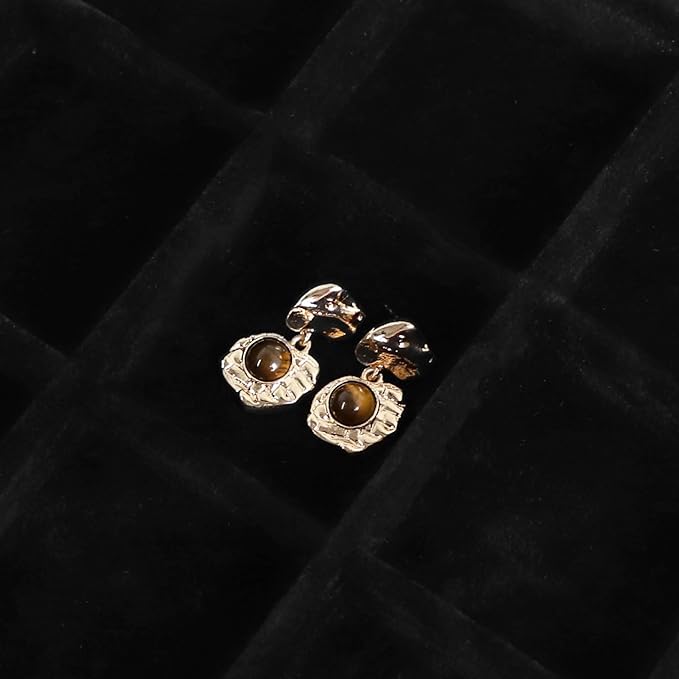 Wudygirl Jewelry Organizer 24 Grid Jewelry Tray with Clear Lid Velvet Jewelry Box Earrings Holder Organizer Jewelry Display Case (Black 24 Grid)