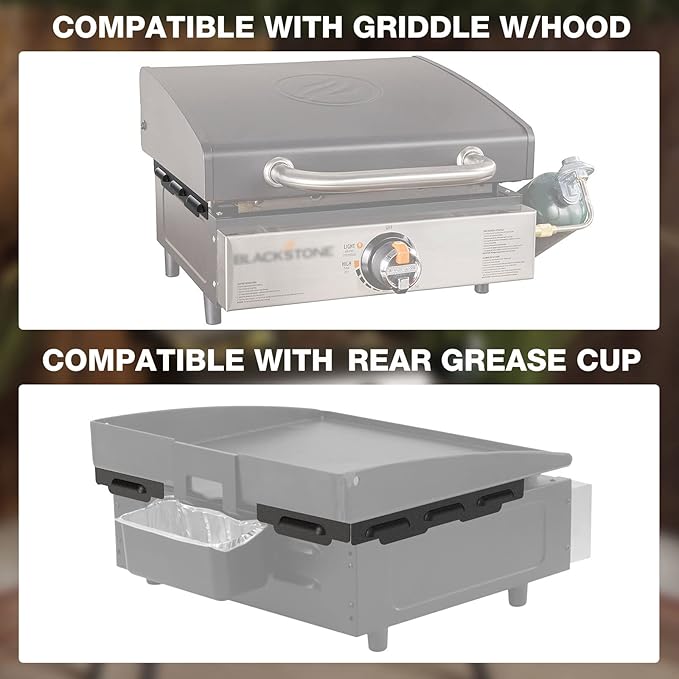 Wind Guards for Blackstone 17“ Griddle Accessories Fit for Blackstone Griddle Grill, MeWeBlue 5019 Magnetic Stainless Steel Wind Screens Protect Flame Hold Heat, Compatible with Hood, Black