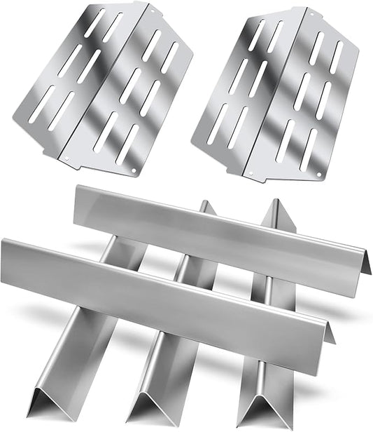 GGC Flavorizer Bars and Heat Deflectors for Weber Genesis 300 Series Genesis E310 E320 E330 S310 S320 S330 EP-310 EP-320 EP-330, Porcelain-enameled Flavor Bar Replacement for Weber 7620 7621