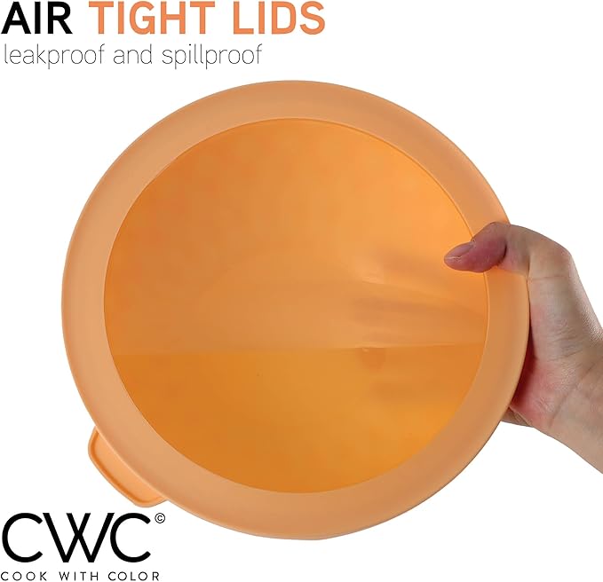 COOK WITH COLOR Mixing Bowls with Lids - 12 Piece Plastic Nesting Bowls Set includes 6 Prep Bowls and 6 Lids, Diamond Design - Microwave Safe (Mint)