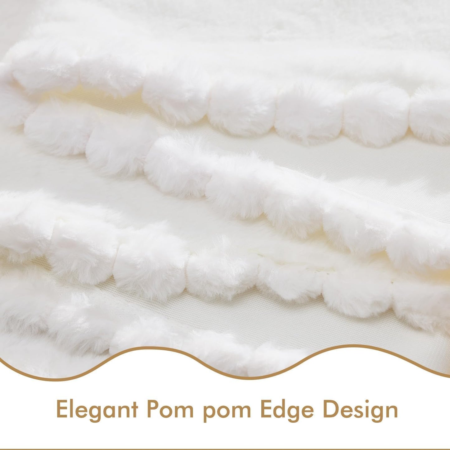 Baccessor White Faux Fur Table Runner, Thanksgiving Christmas Winter Fluffy Table Runner Home Kitchen Dinning Coffee Table Center Dressing Dresser Cover Party Indoor Decor 13x72 Inch