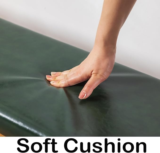 Shoe Rack Bench, Solid Wood Entryway Bench, Shoe Bench with Cushion Padded Seat for Entry, Hallway (Green-21.65")