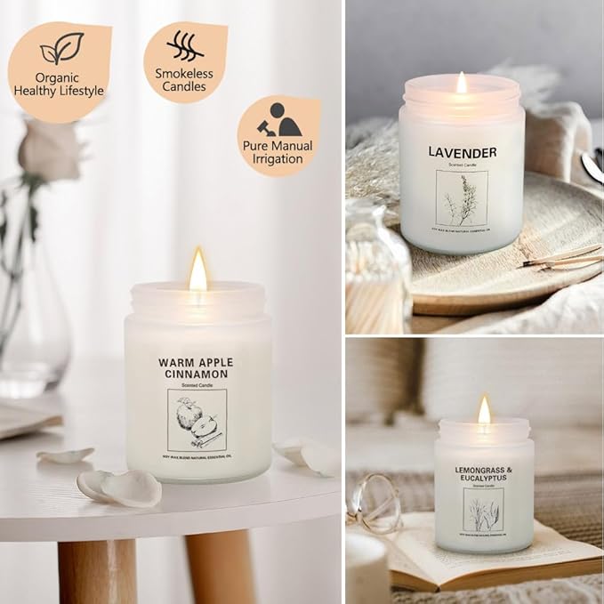 Candles Clearance, 4 Pack Candles for Home Scented, Stress Relief Gifts for Women, 28 oz Lavender Candle Gifts Set for Women Birthday, Valentine's Day, Mother's Day, Anniversary Candle Gift
