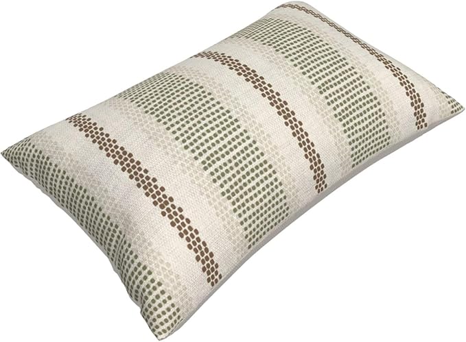 Boho Pillow Covers 12x20 Pack of 2 Sage Green Brown Polka Dot Stripe Decorative Throw Pillow Covers Bohemian Abstract Modern Pillowcase Farmhouse Lumbar Cushion Case for Home Sofa,Outdoor Decor