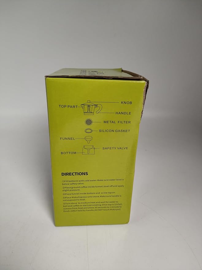 6 Cup Aluminum Espresso Stovetop Moka Pot Express Coffee Maker Percolator Italian Classic Mocha Coffee Machine for Italian and Cuban Cafe Brewing for Home & Camping 300ml 10oz