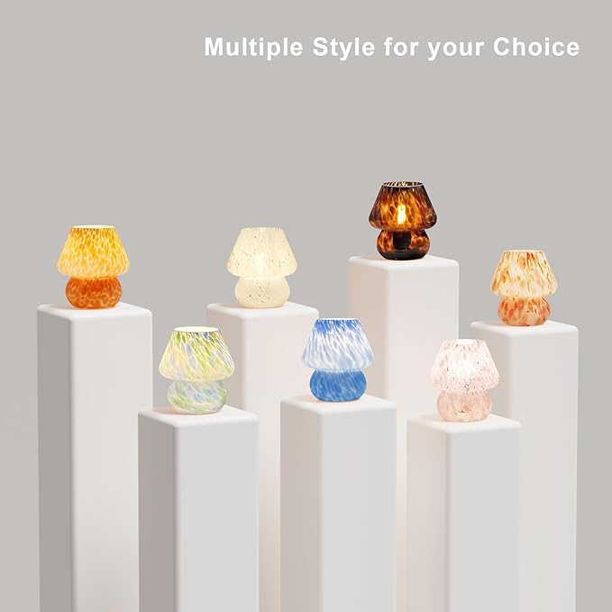 Mushroom Lamp Table Lamp for Bedroom,Small Desk Bedside Lamps for Living Room,Mushroom Decor Cute Mini Modern Mid Century Lamps for Night Stands,Aesthetic Home Living Room Decor(Green)