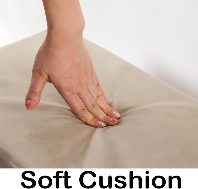 Shoe Rack Bench, Solid Wood Entryway Bench, Shoe Storage with Cushion Seat for Entry, Hallway (Beige-39.4")