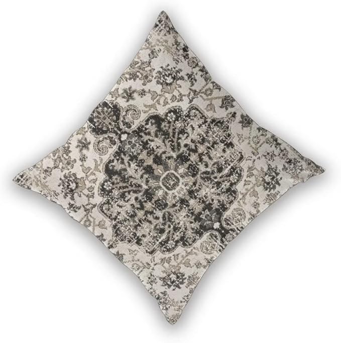 Boho Throw Pillow Covers 16x16 Set of 2, Black Brown Carpet Pattern Pillow Covers Ethnic Rustic Farmhouse Cushion Cases Linen Decorative Gifts for Couch Sofa Indoor Outdoor