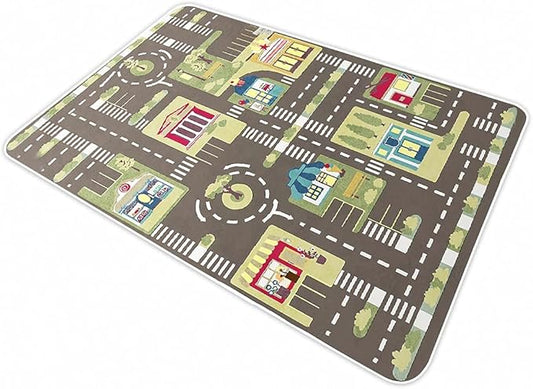 Kid Rug Carpet Playmat for Toy Cars and Train，Play Area Rug with Rubber Backing，Fun Throw Rug，Ideal Gift for Children Baby Bedroom Play Room(80×120cm/32×47in) Y2