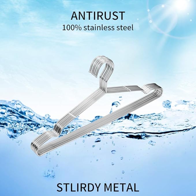 Metal Hangers Clothing Heavy Duty for Closet 40 Pack Stainless Steel Hanger 16.5in by WYCQKL