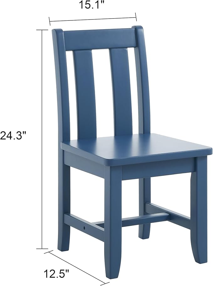 MUSEHOMEINC Kids Wooden Chair for Toddlers, Toddler Chair for Playing or Activity, Set of 2, Activity Chair for Children/Kids Wooden Chair/Preschool Furniture/Gift for Boys Girls. (Blue, Chair)